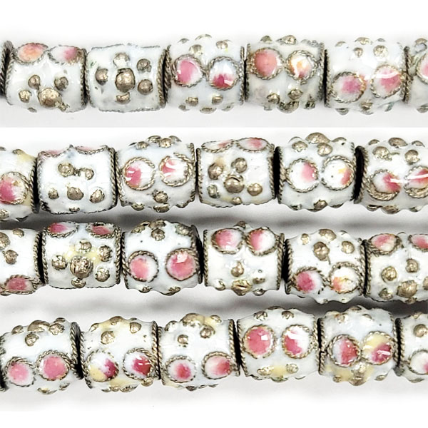 ENAMEL DRUM 8X10MM WHITE